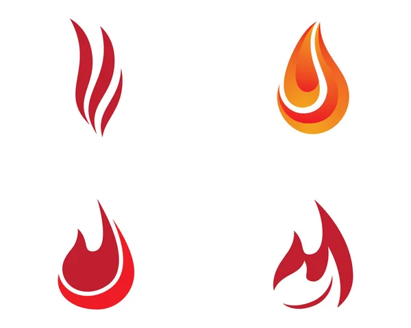 Feuer Flamme Logo Vorlage Vektor Symbol Illustration Design — Stockvektor