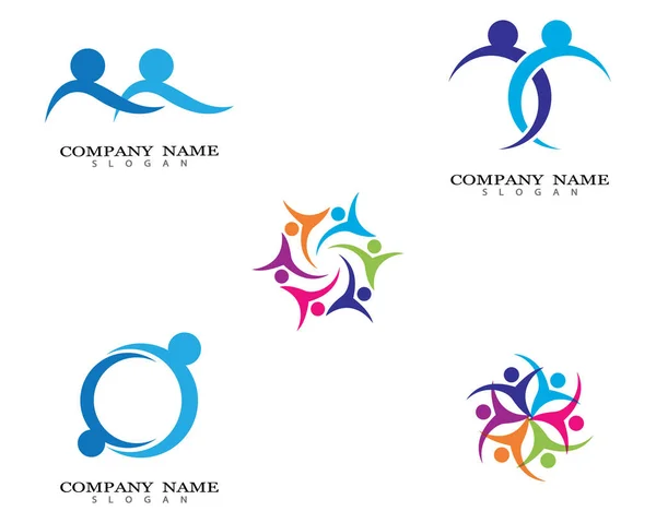 Adopce Komunitní Péče Logo Šablony Vektorové Ikony Ilustrace — Stockový vektor