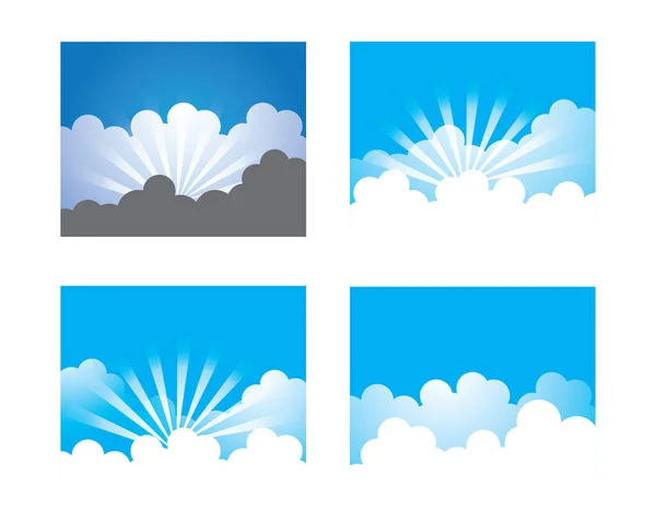 Blue Sky Cloud Vector Icon Illustration Design — Stock Vector
