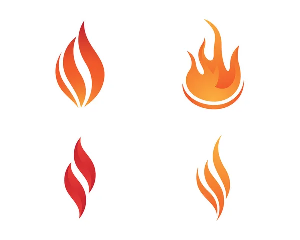 Feuer Flamme Logo Vorlage Vektor Symbol Illustration Design — Stockvektor