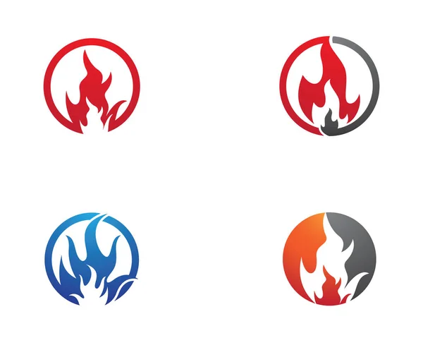 Modèle Logo Flamme Feu Vectoriel Icône Illustration Design — Image vectorielle