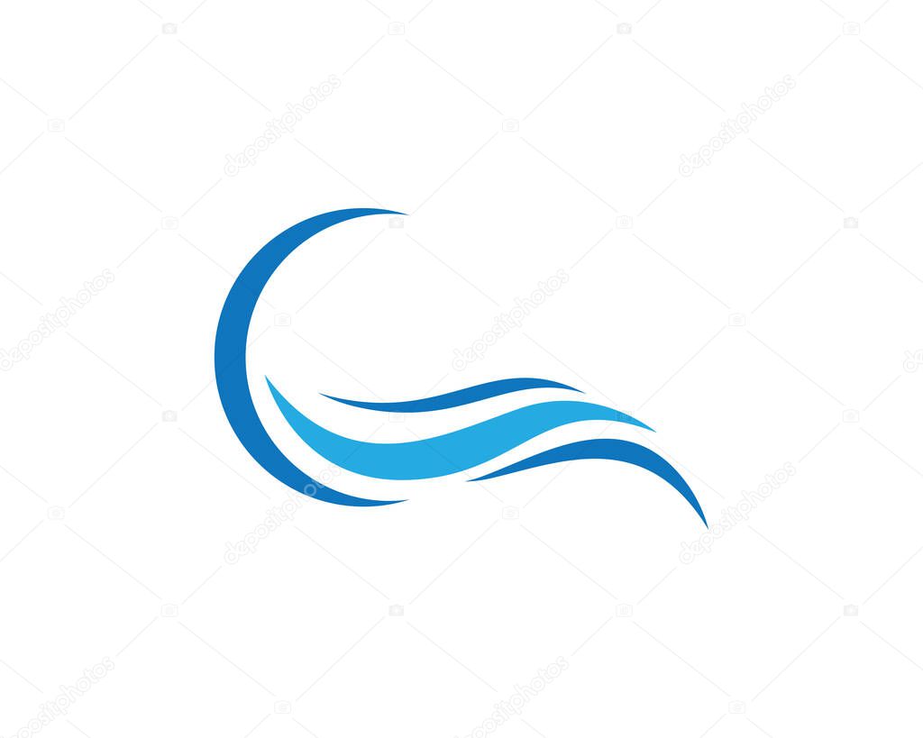 Water wave logo vector icon illustration design