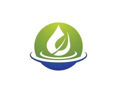 Yeşil yapraklı ekoloji doğa element ikonu logoları