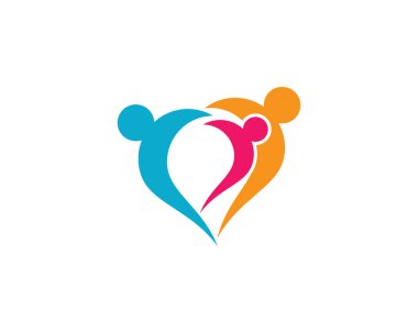 Evlat edinme ve toplumsal bakım logosu vektör resmetme tasarımı