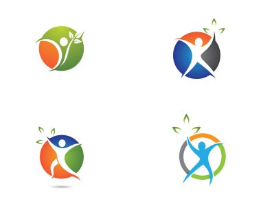 Sağlıklı Yaşam Logosu vektör ikonu çizimi tasarımı