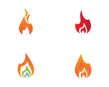 Alev Logosu Vektör Simgesi Yağ, gaz ve enerji logosu kavramını ateşle