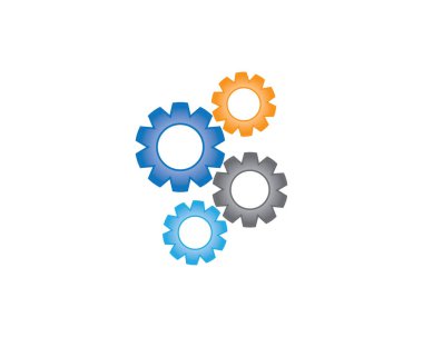 Gear Logo Şablonu vektör çizimi tasarımı