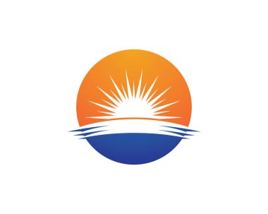 Ufuk üzerinde Vektör Simgesi Şablonu Güneşi