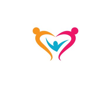 Evlat edinme ve toplumsal bakım logosu vektör resmetme tasarımı