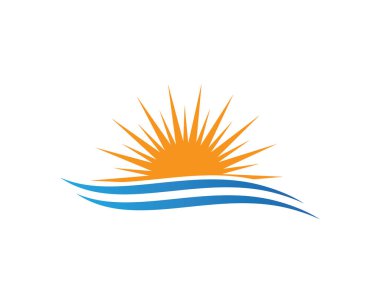 Ufuk üzerinde Vektör Simgesi Şablonu Güneşi