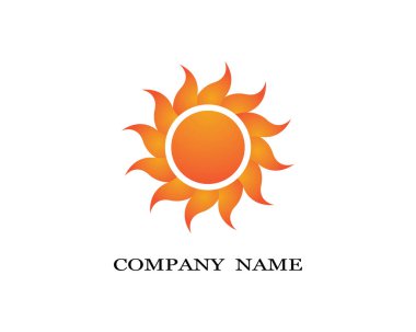 Ufuk üzerinde Vektör Simgesi Şablonu Güneşi