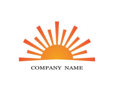 Ufuk üzerinde Vektör Simgesi Şablonu Güneşi