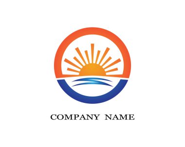 Ufuk üzerinde Vektör Simgesi Şablonu Güneşi