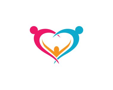 Evlat edinme ve toplumsal bakım logosu vektör resmetme tasarımı