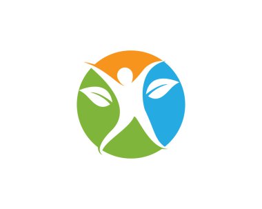 Sağlıklı Yaşam Logosu vektör ikonu çizimi tasarımı