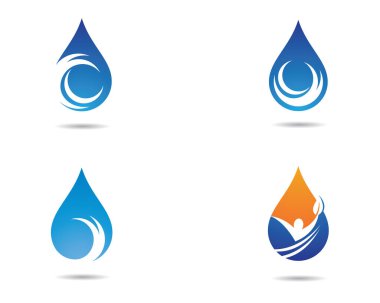 Su damlası logo şablonu vektör illüstrasyon tasarımı