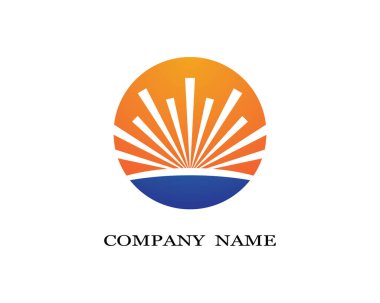 Ufuk üzerinde Vektör Simgesi Şablonu Güneşi