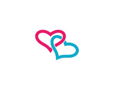 Aşk logo şablonu simge çizimi tasarımı