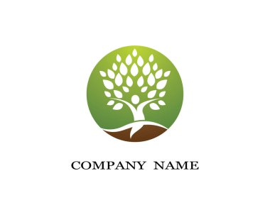 Yeşil yapraklı ekoloji doğa element ikonu logoları