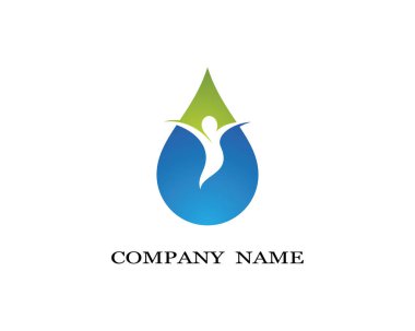Su damlası logo şablonu vektör illüstrasyon tasarımı