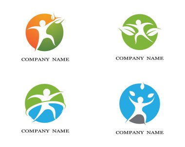 Sağlıklı Yaşam Logosu vektör ikonu çizimi tasarımı