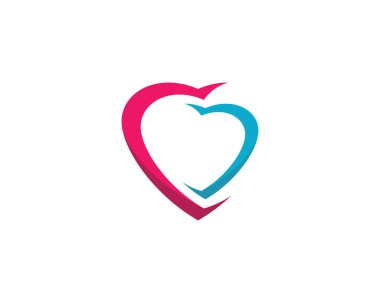 Aşk logo şablonu simge çizimi tasarımı