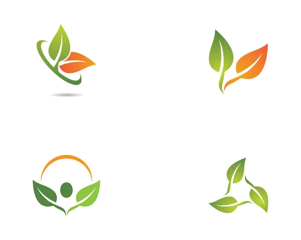 Logotipos Ecología Hoja Verde Naturaleza Elemento Vector Icono — Archivo Imágenes Vectoriales