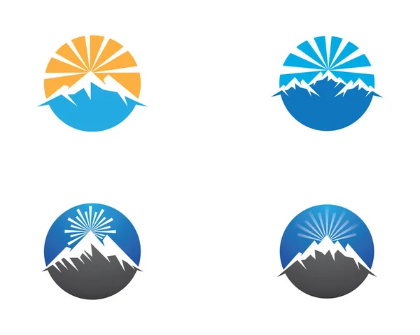 Mountain Logo Szablon Wektor Ikona Ilustracja Projekt — Wektor stockowy