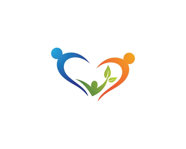 Adoption Community Care Logo Template Vector Icon Illustration Design — Stock Vector