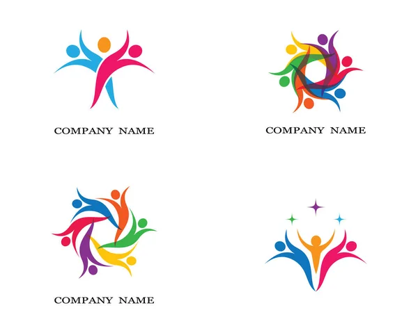 Adoção Cuidado Comunitário Logotipo Modelo Vetor Ícone Ilustração Design — Vetor de Stock