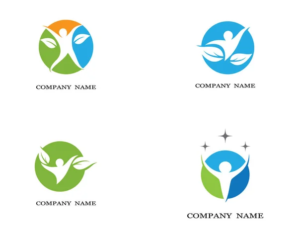 Gesundes Leben Logo Vorlage Vektor Symbol Illustration Design — Stockvektor