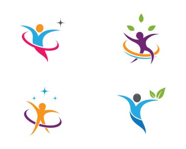 Sağlıklı Yaşam Logosu vektör ikonu çizimi tasarımı