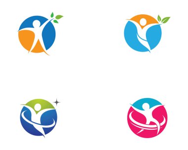 Sağlıklı Yaşam Logosu vektör ikonu çizimi tasarımı