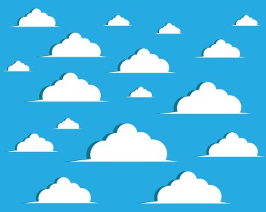 Bulut vektör resimleme tasarımı ile mavi gökyüzü