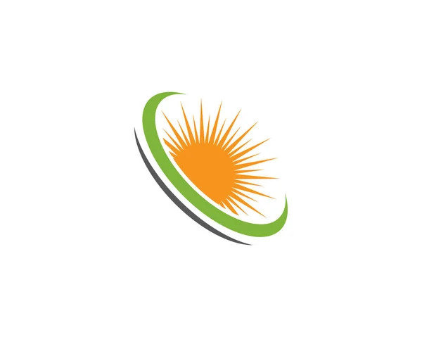 Vector Icon Logo Template Sun Sobre Horizonte — Vetor de Stock