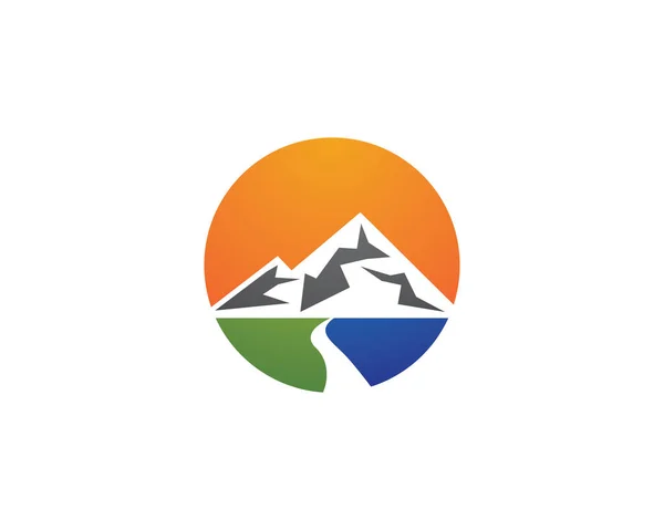 Desain Ilustrasi Ikon Vektor Templat Mountain Logo - Stok Vektor