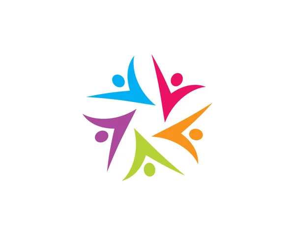 Comunidad Cuidado Logo Imágenes Diseño Ilustración — Vector de stock