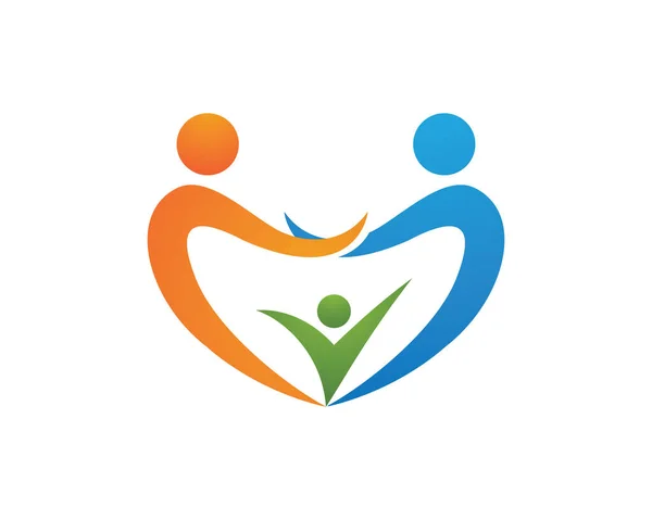 Ilustracja Projektu Logo Opieki Społecznej — Wektor stockowy