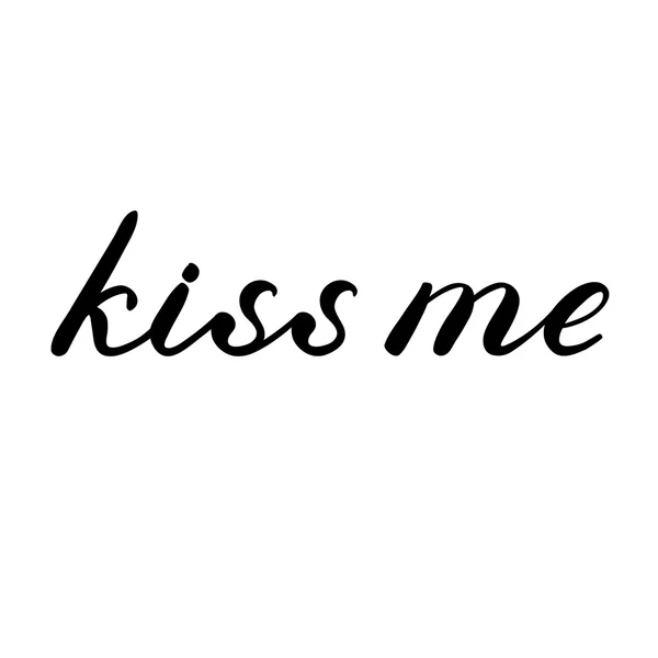 Csókolj meg betűkkel. Aranyos kézírás. — Stock Vector