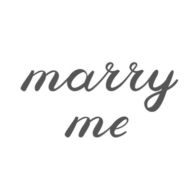 Yazı evlen benimle. Şirin el yazısı