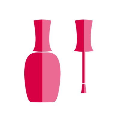 Tırnak cilası etiket, düz stil.