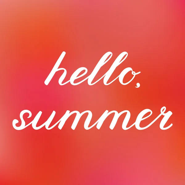 Salve, estate. lettering pennello fatto a mano . — Vettoriale Stock