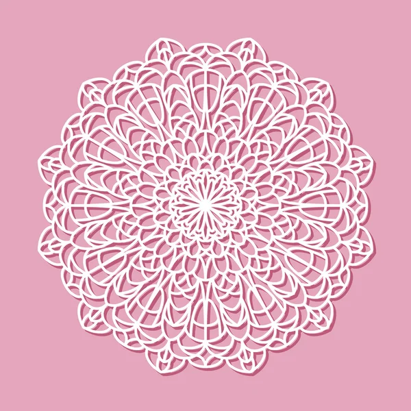 Mandala white lace ornament — Stock Vector