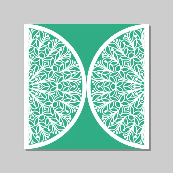 Envelope template with mandala lace ornament. — Stock Vector