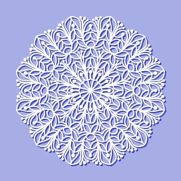 Mandala adorno de encaje blanco — Vector de stock
