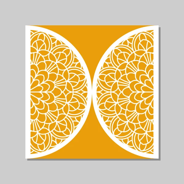 Envelop sjabloon met mandala kant ornament. — Stockvector