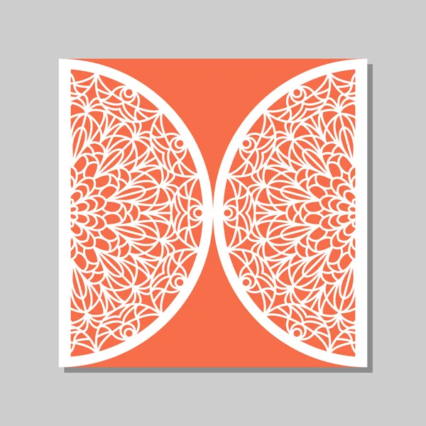 Envelope template with mandala lace ornament. — Stock Vector