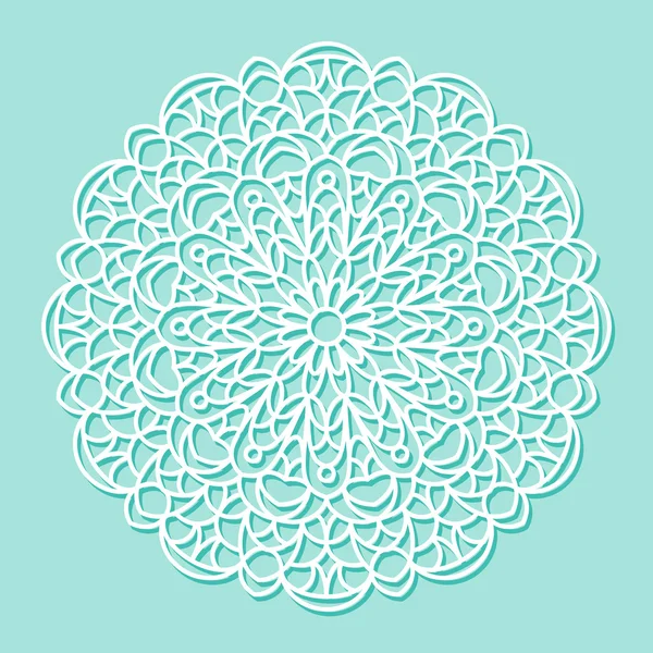 Mandala adorno de encaje blanco — Vector de stock