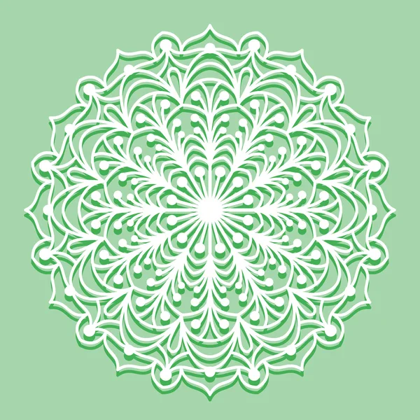 Mandala adorno de encaje blanco — Vector de stock