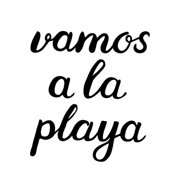 Vamos a la letra de la playa . — Vector de stock